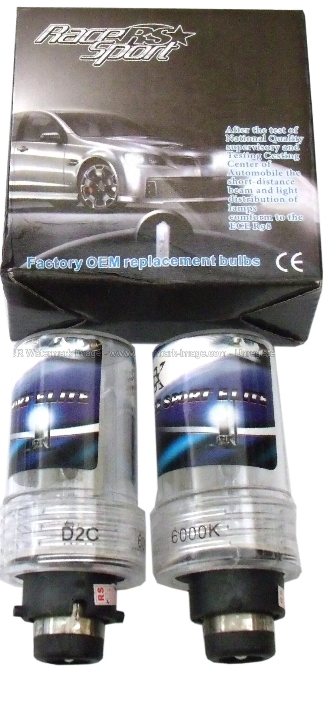 D2-6K-SB-RB – RACESPORT LT Headlight Bulb, D2S/ D2R HID (High Intensity Discharge) Bulb 35 Watt White Beam Color 6000...